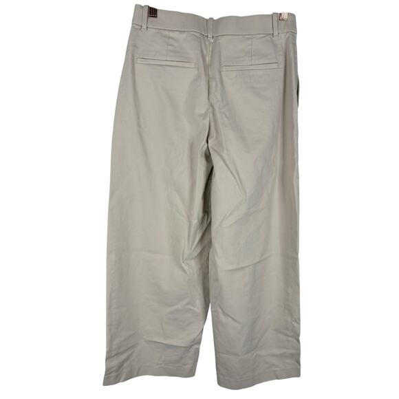 Uniqlo Japan Wide Leg Chino Pants Trouser High Rise Relaxed Minimalist Khaki M - Picture 5 of 9